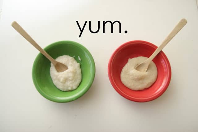 You can make your own homemade baby cereal! It's full of whole grains and saves a ton of money!