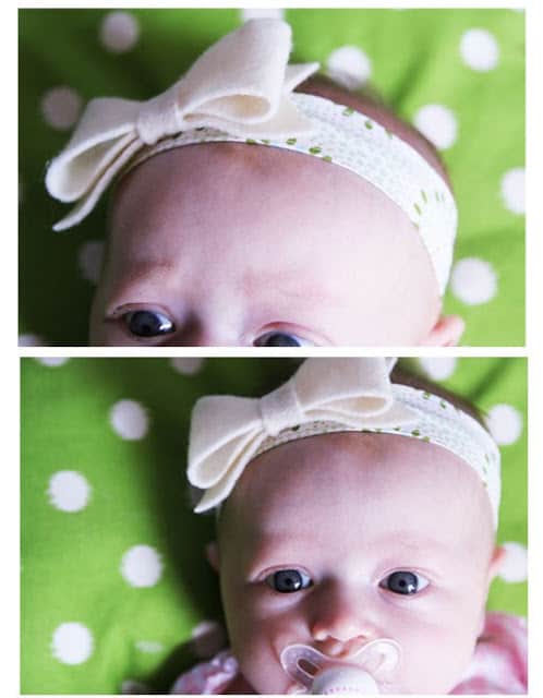 This DIY baby headband is so easy and couldn't be cuter! You don't need to be an expert at sewing to whip up this headband!