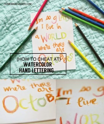 watercolor pencil hand lettering tutorial