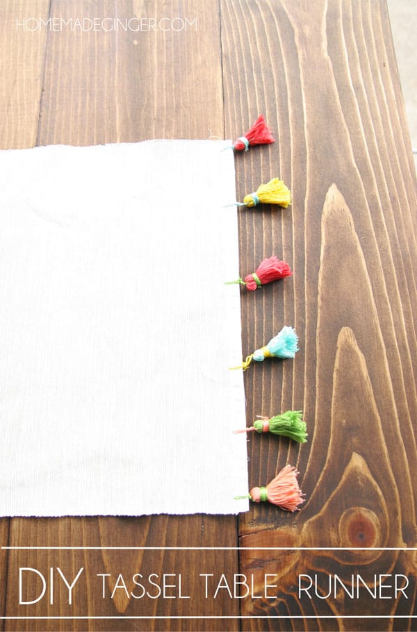 Create your own DIY table runner by adding handmade tassels!