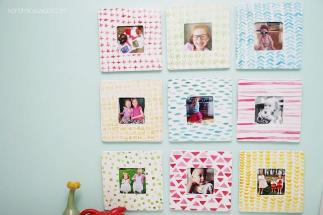 Make these beautiful watercolor frames using $1 wooden frames and dressing them up for a beautiful gallery wall.