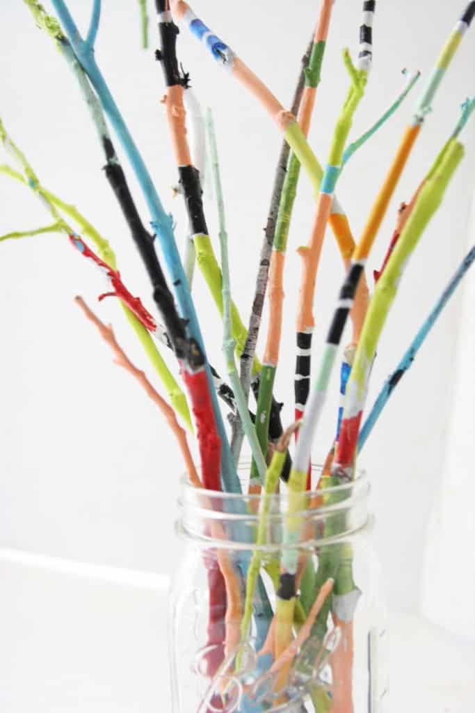 Painted twig bouquet - great craft for kids!
