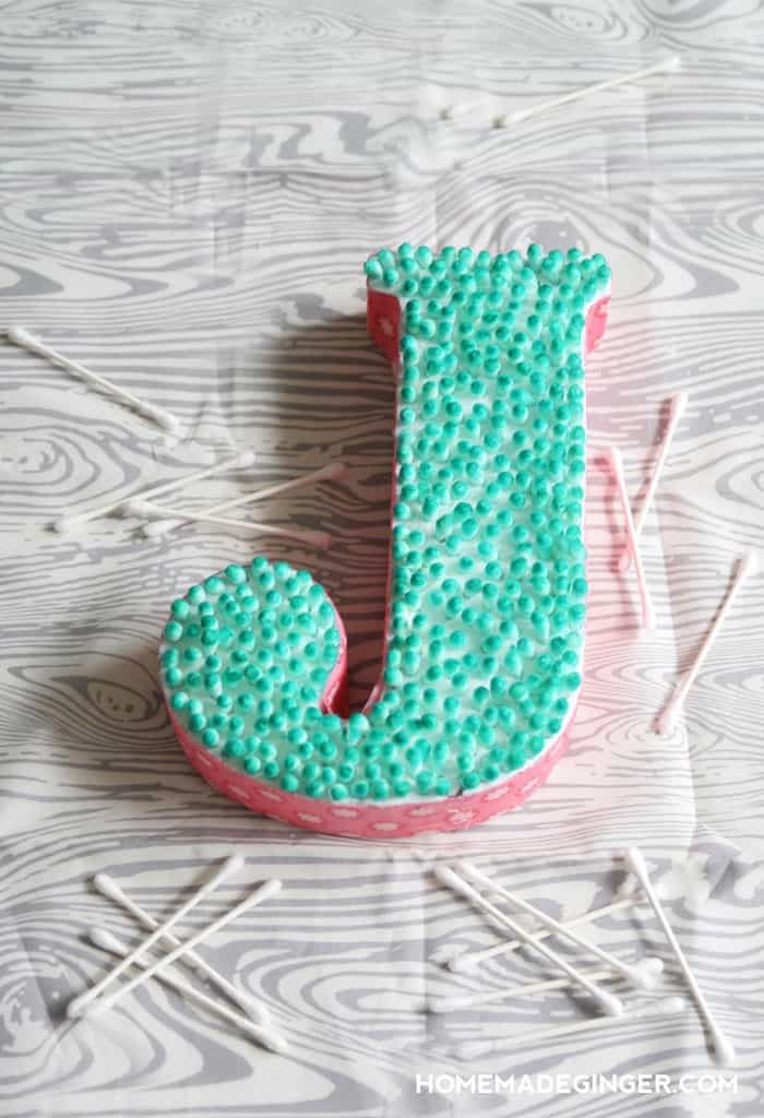 Make an adorable letter with cotton swabs! This Q-Tip craft is a great activity for kids!