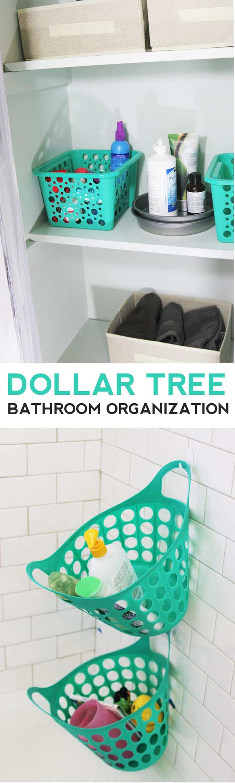 Completely organize your bathroom with stuff from Dollar Tree! This is the best post for bathroom organization tips on a budget!