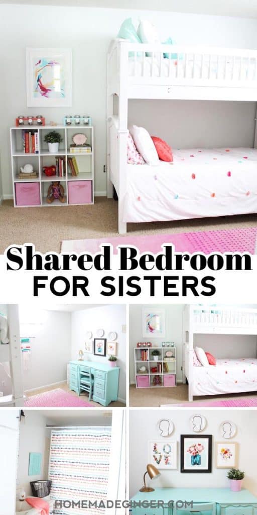 Lots of DIY Room Decor projects went into this dramatic shared kids' room makeover! You won't believe the before photos!