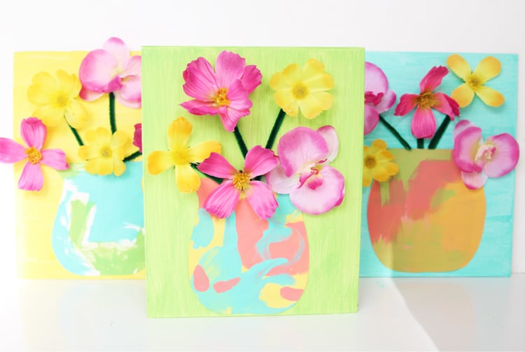 This fake flower craft idea is a PERFECT Mother's Day craft! Grab some materials from the dollar store and make this spring craft today!