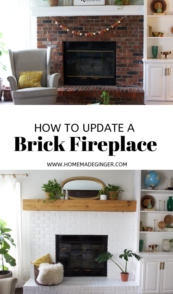 Brick Fireplace Homemade Ginger, Update My Brick Fireplace