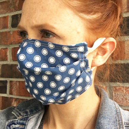Learn how to sew a mask with a filter pocket when you can't find elastic. Use headbands or ponytail holders instead of elastic for this filter pocket mask!